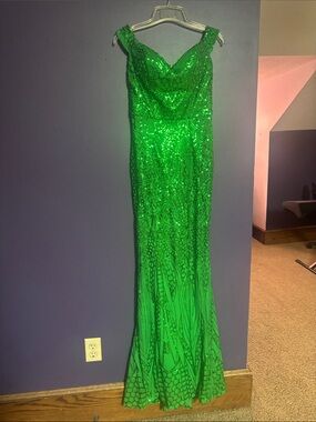 Green Sequin Prom Dress